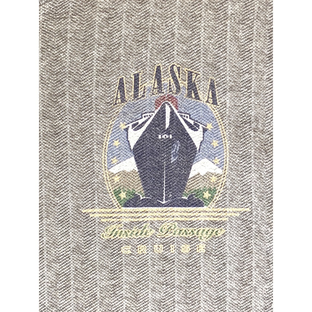 Vintage 90's Cal Cru Alaska Inside Passage Cruise Graphic Gray Medium - Picture 2 of 5